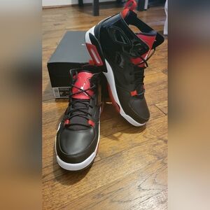 Jordan Black and Red High-Top Sneakers